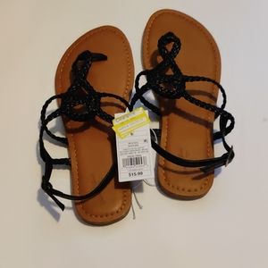 Jana braided thong ankle-strap sandals Black